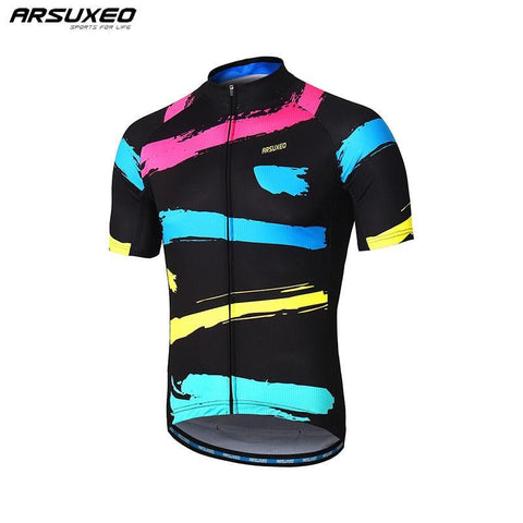 ARSUXEO Mens Cycling Jersey Short Sleeves Mountain Bike Bicycle Shirts