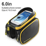 CoolChange Bicycle Bags & Panniers Yellow black 60 / China CoolChange Cycling Front Frame Tube Waterproof Bag Double IPouch