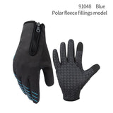 CoolChange Cycling Gloves 91048 Blue / M CoolChange Winter Cycling Thermal Windproof Full Finger Bike Gloves