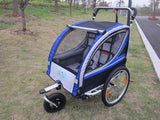 Giant Bicycle Trailers Blue 2 In 1 Bike Trailer Toddler Stroller With Double Brake Air Wheel Bike Camper