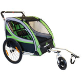 Giant Bicycle Trailers Green 2 In 1 Bike Trailer Toddler Stroller With Double Brake Air Wheel Bike Camper