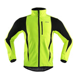 ARSUXEO Cycling Jackets 15KUS green / S ARSUXEO Winter Warm UP Thermal Soft shell Cycling Jacket Windproof Waterproof