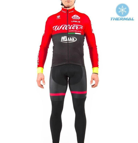 Castelli Cycling Jersey Thermal Fleece Long Sleeve Bib Pants MTB Bicycle Clothing