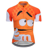 M&M Cycling Jersey Orange M&M Retro Cycling Jersey