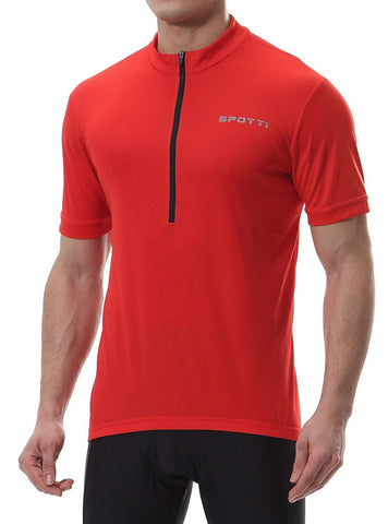 Spotti Men's Cycling Bike Jersey Short Sleeve with 3 Rear Pockets