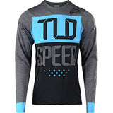 Troy Lee Designs Cycling Jersey Small / Speedshop Heather Charcoal/Ocean Troy Lee Designs Skyline Checker Men's Off-Road BMX Cycling Jersey